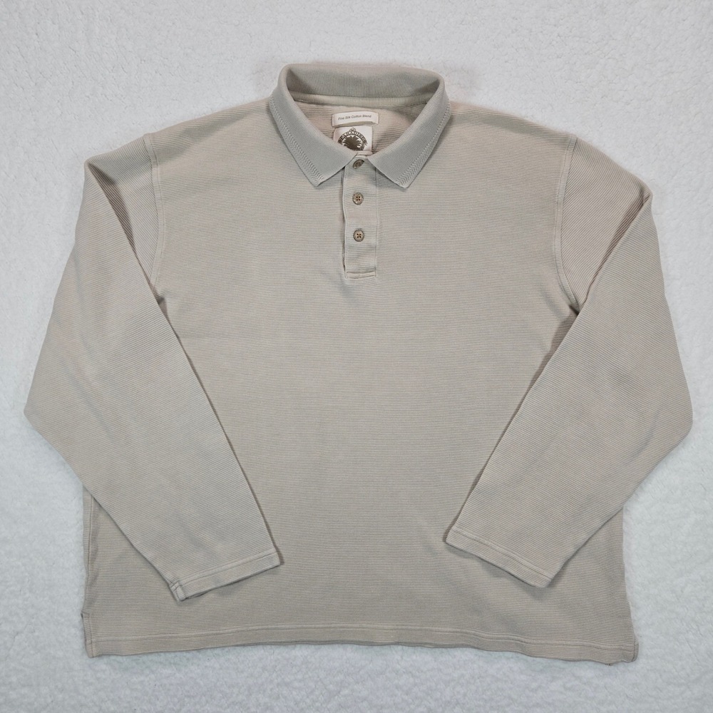 Paradise Collection Men's XL Long Sleeve Polo Silk Cotton Blend Coastal Grandpa